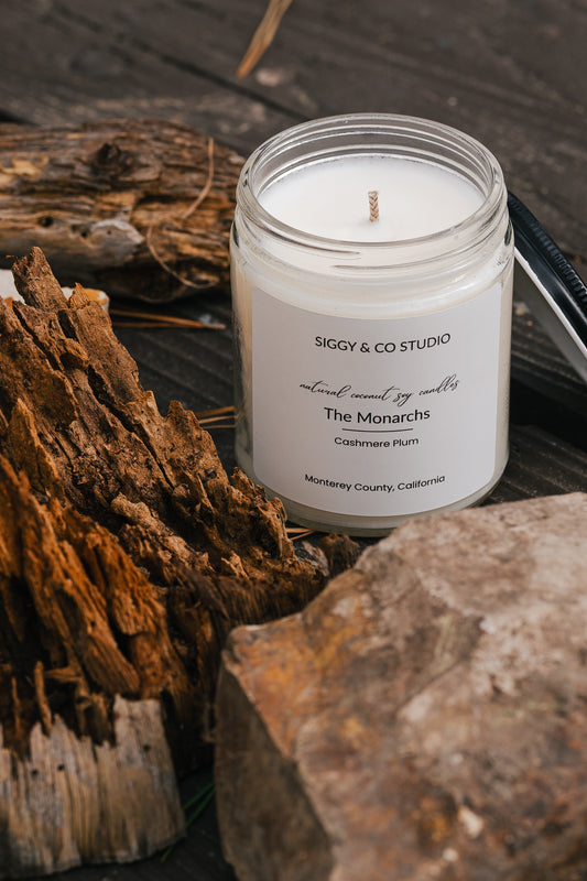 The Monarchs- Cashmere Plum Coconut Soy Scented Candle