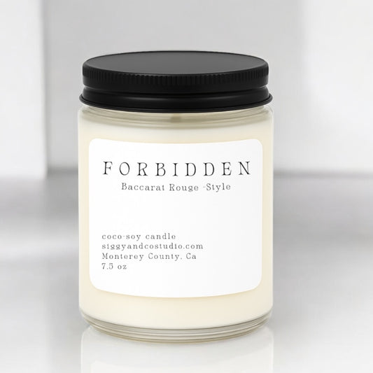 Forbidden- Designer Inspired Baccarat Rouge- Style Coconut–Soy Candle