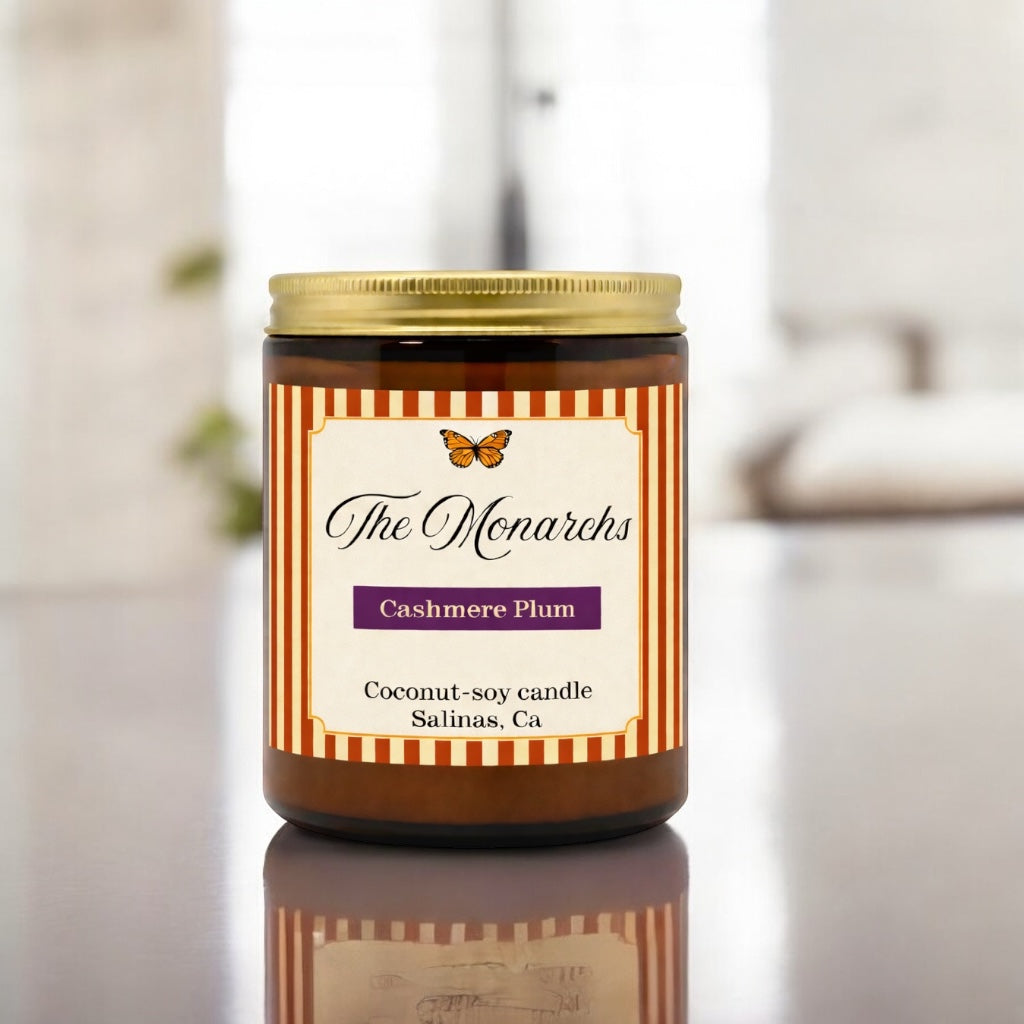 The Monarchs- Cashmere Plum Coconut Soy Scented Candle