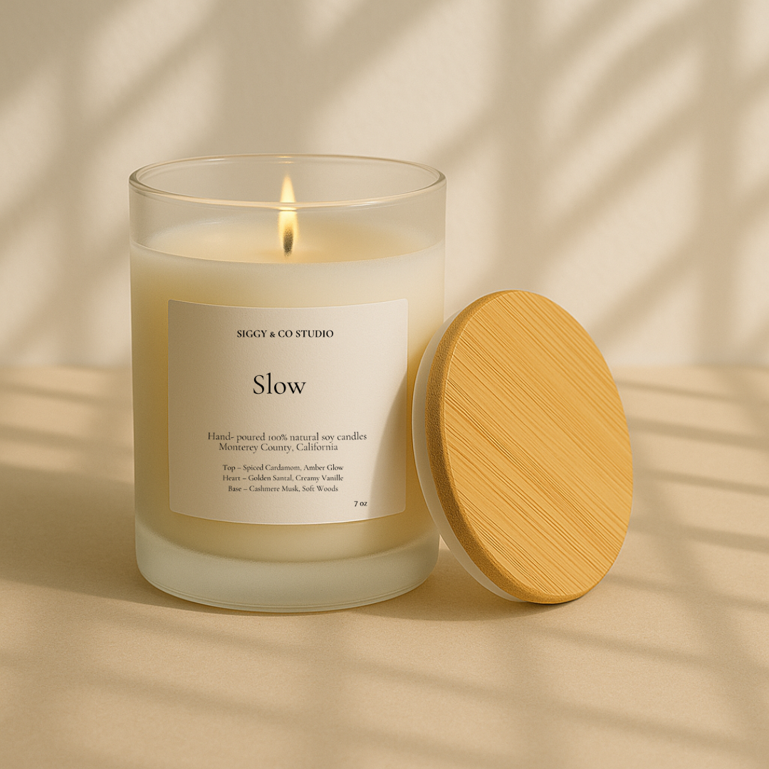 Slow – Smoky Woods & Amber Soy Candle