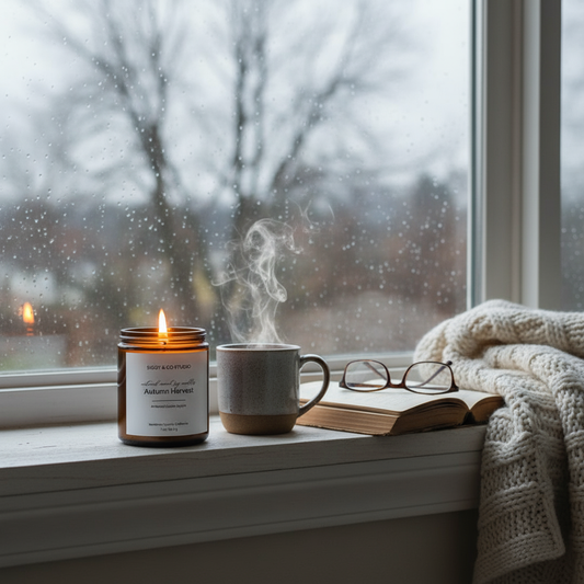 Autumn Harvest Minimal Cozy Window Scene