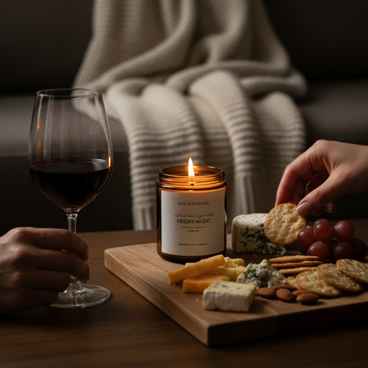 Friday Night candle lifestyle shot - proper size