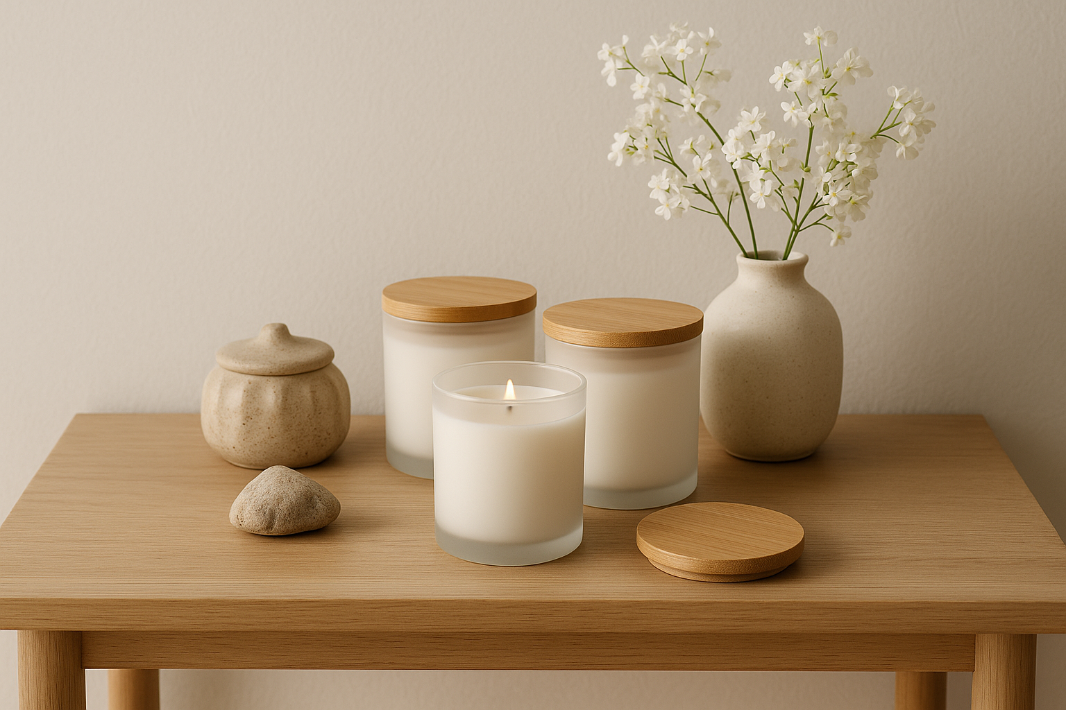 make this realistic and change the dried plant into white flowers with small petals