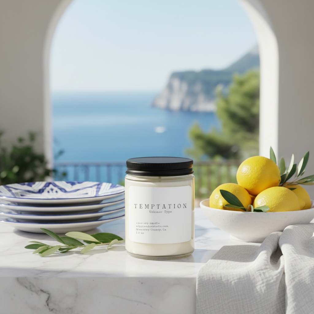 Temptation Candle Capri Blue Lifestyle Photo