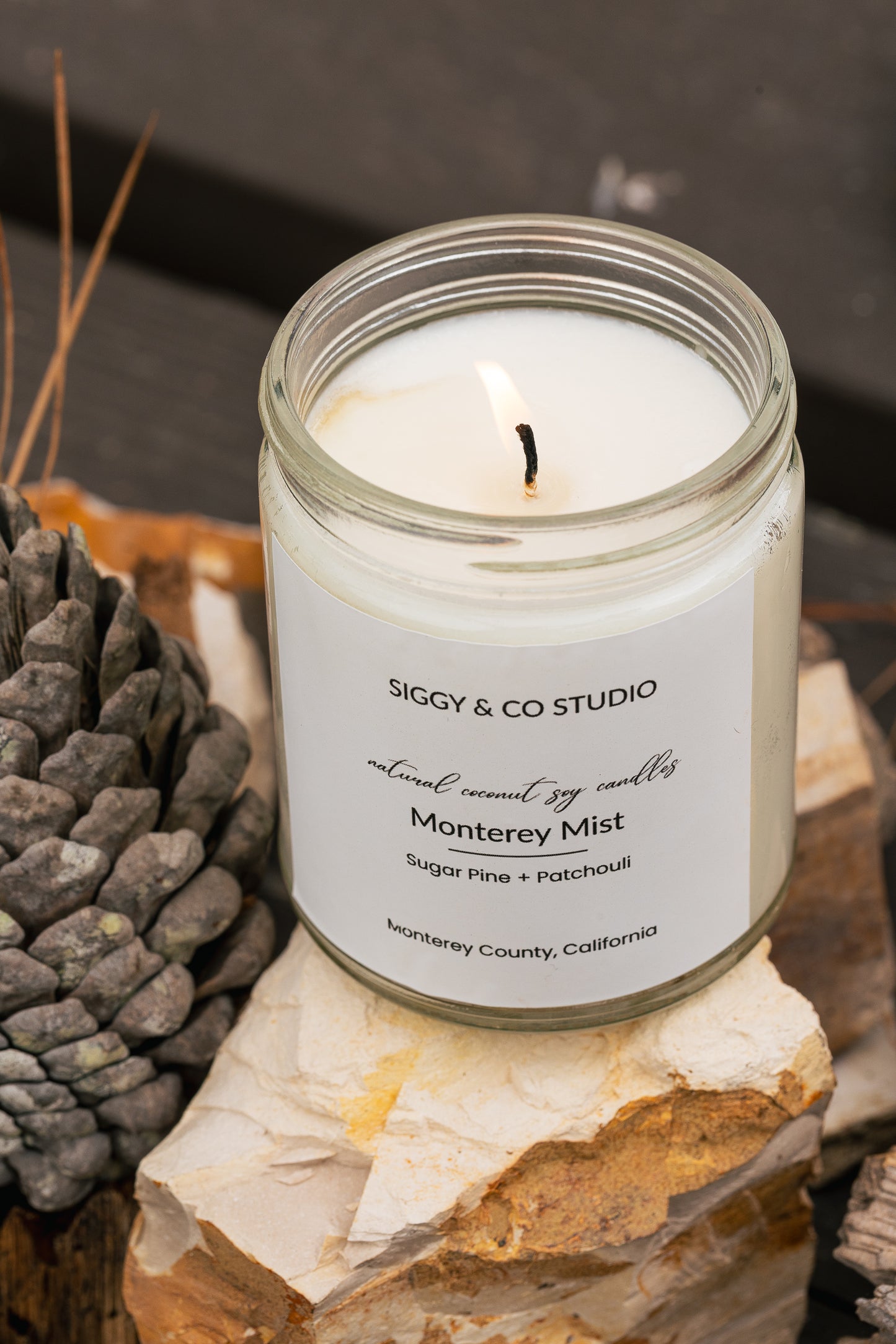Monterey Mist- Sugar Pine & Pachouli Coconut Soy Scented Candle