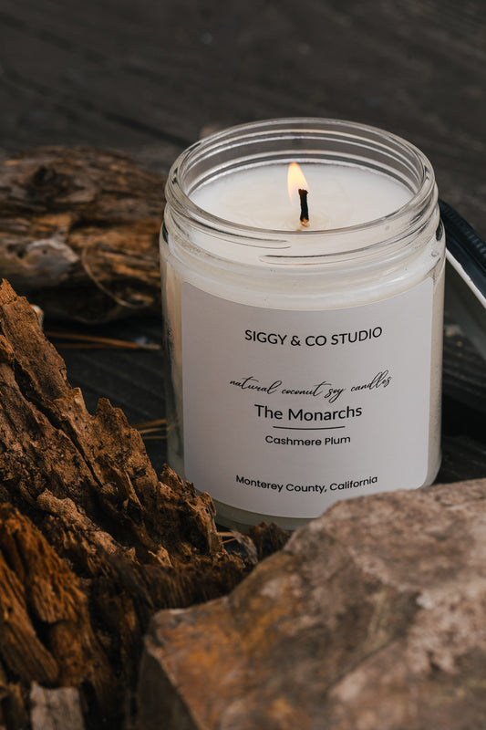 The Monarchs- Cashmere Plum Coconut Soy Scented Candle