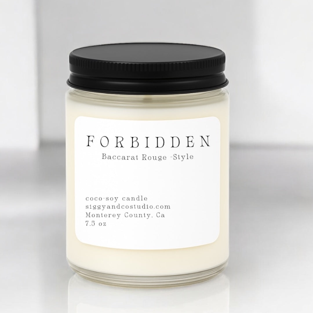 Forbidden- Designer Inspired Baccarat Rouge- Style Coconut–Soy Candle