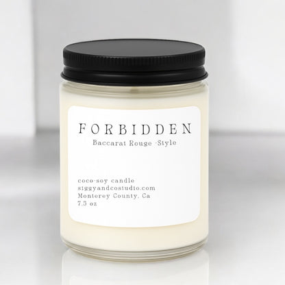 Forbidden- Designer Inspired Baccarat Rouge- Style Coconut–Soy Candle
