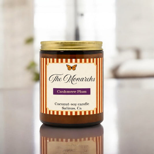 The Monarchs- Cashmere Plum Coconut Soy Scented Candle