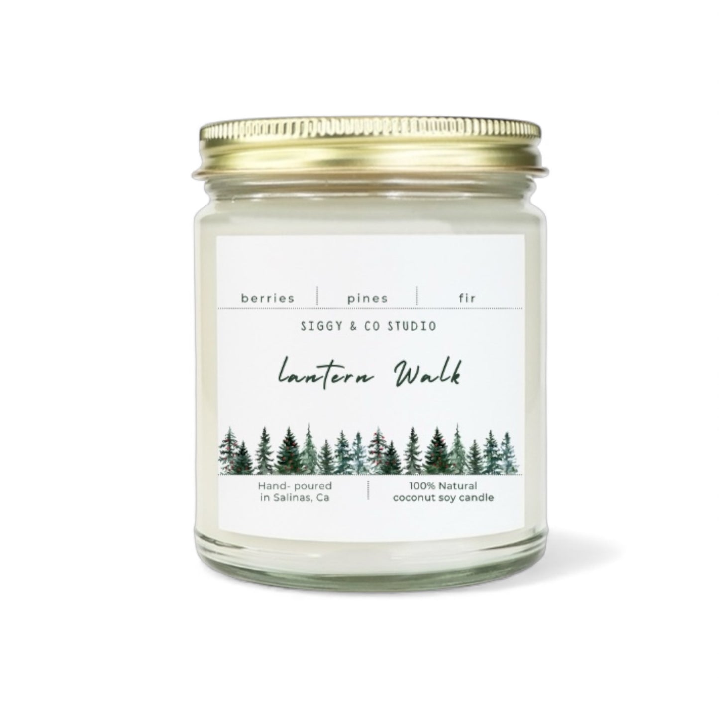 Christmas Candle- Lantern Walk Frosted Fir and Wild Berries Coconut Soy Scented Candle