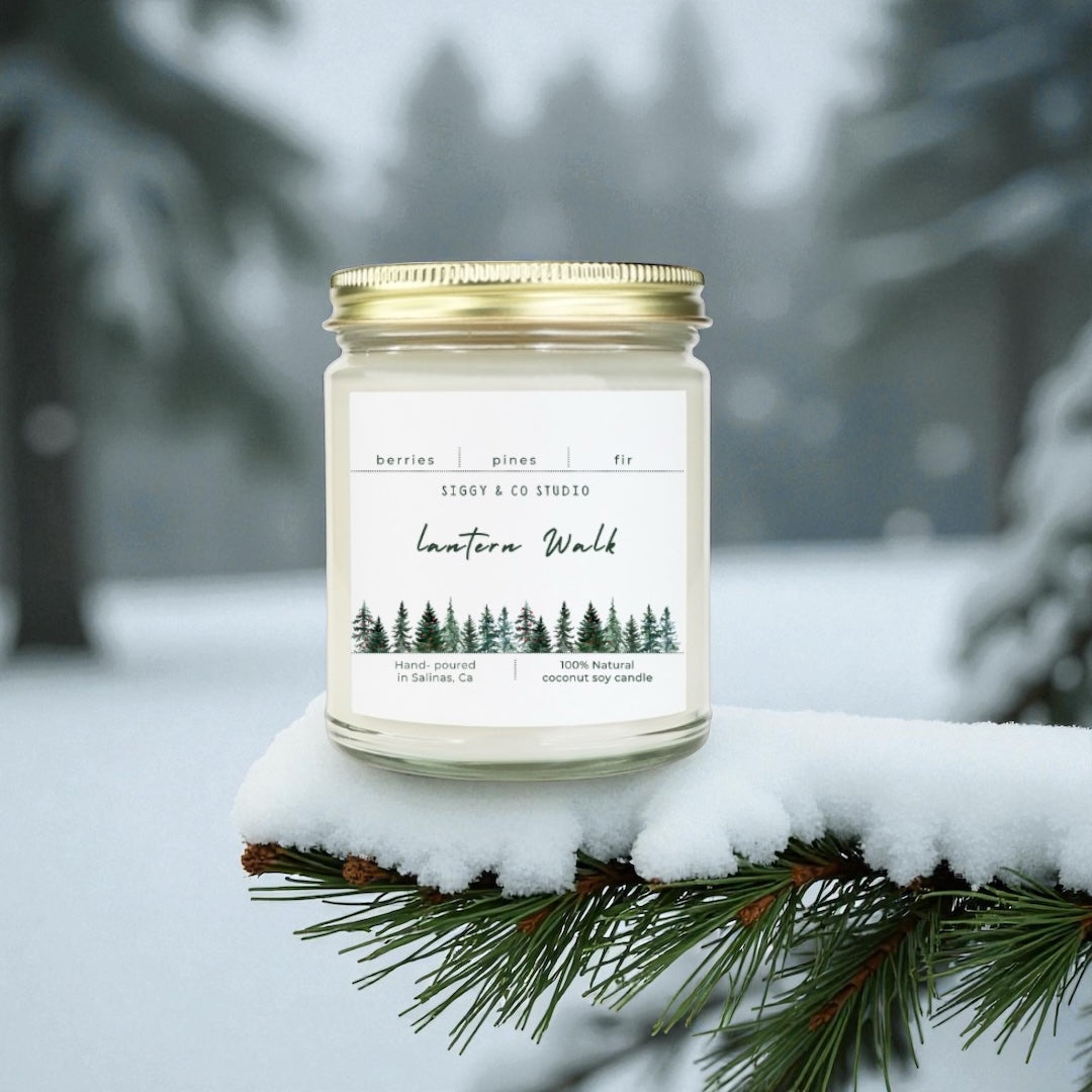 Christmas Candle- Lantern Walk Frosted Fir and Wild Berries Coconut Soy Scented Candle