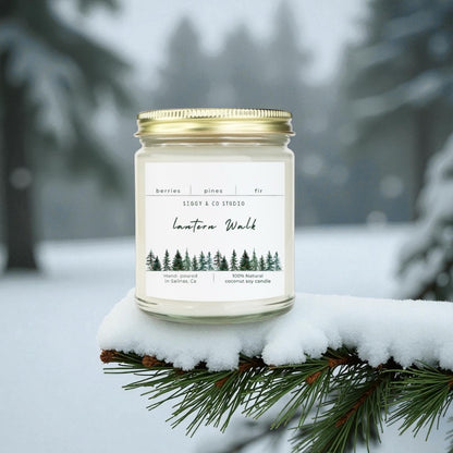Christmas Candle- Lantern Walk Frosted Fir and Wild Berries Coconut Soy Scented Candle