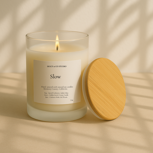 Slow – Smoky Woods & Amber Soy Candle